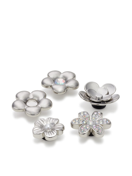 Crocs Crocs Прикраса для взуття Jibbitz Monochrome Slvr Flwrs 5 Pack 10013258 Кольоровий