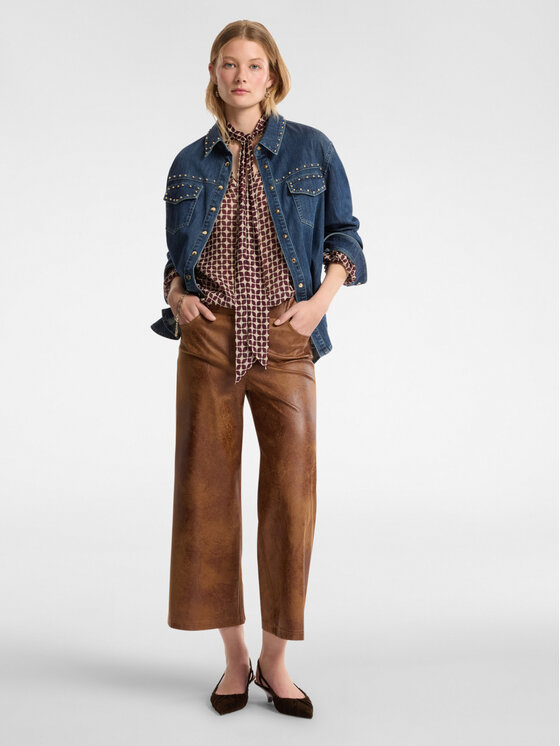 Elena Mirò Elena Mirò Pantaloni di tessuto P057Z000132N022 Marrone Cropp Fit