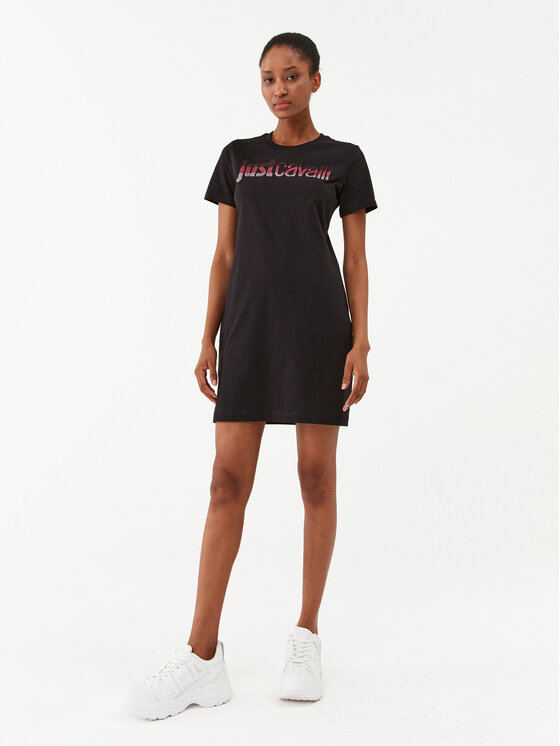 Just Cavalli Just Cavalli Ежедневна рокля 75PAOE00 Черен Regular Fit