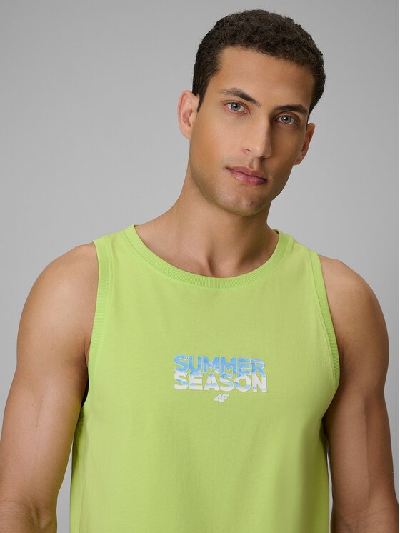 4F 4F Tank top 4FWSS26TSLEM249-42S Zielony Regular Fit