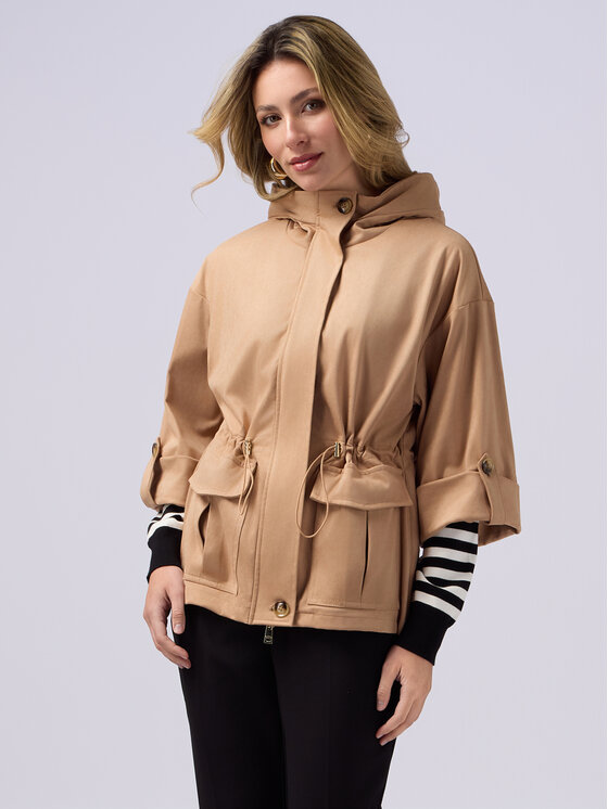 Oltre Oltre Płaszcz 8143J000210N002 Écru Slim Fit