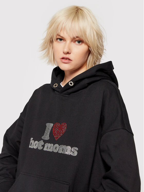 2005 2005 Суитшърт Unisex Hot Moms Черен Relaxed Fit