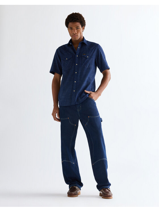 Wrangler Wrangler Koszula SS WESTERN SHIRT Niebieski Regular Fit