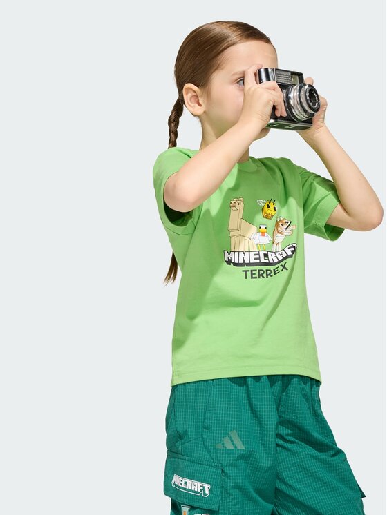adidas adidas T-Shirt Minecraft Terrex Zielony Regular Fit