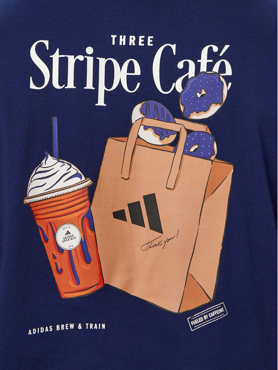 adidas adidas Tričko Coffee Cafe Donut Bag KT9711 Modrá Regular Fit