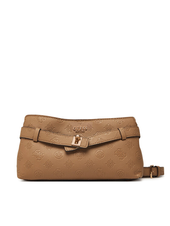 Guess Guess Torebka Ella Logo Mini HWPD97 46730 Beżowy ciemny