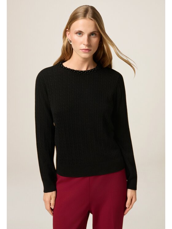 Oltre Oltre Sweter M330J005070N033 Czarny Regular Fit