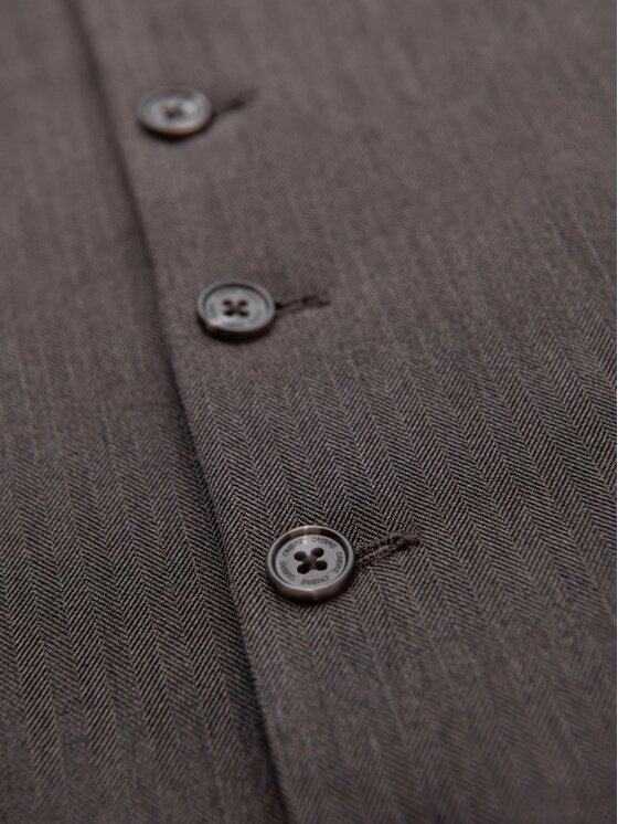 Ombre Ombre Kamizelka garniturowa OM-BLZV-0143 Szary Slim Fit