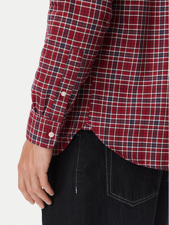 Tommy Hilfiger Tommy Hilfiger Koszula Oxford Tartan MW0MW44620 Czerwony Regular Fit