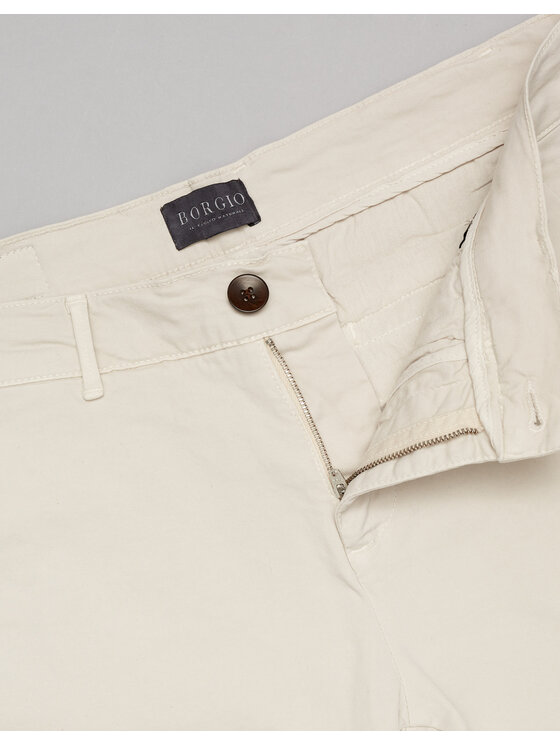 Borgio Borgio Spodnie materiałowe menfi Biały Slim Fit