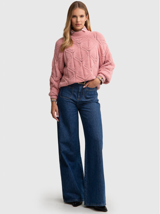 BIG STAR BIG STAR Sweter ALILIA_600_160 Różowy Classic Fit