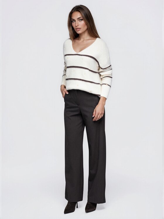Ombre Ombre Svetr OW-SW-E0046 Hnědá Relaxed Fit