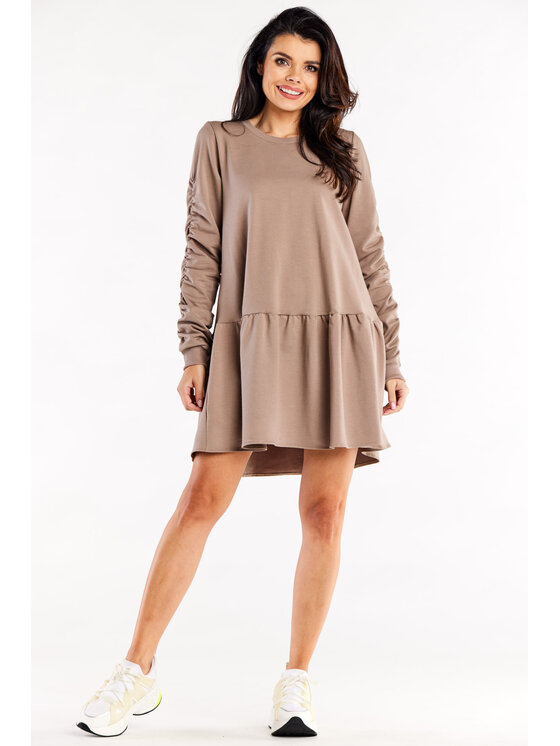 Infinite You Infinite You Úpletové šaty M314 Hnedá Basic Fit