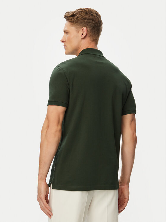 Beverly Hills Polo Club Beverly Hills Polo Club Тениска с яка и копчета P-SS26M-P42560 Тъмнозелен Regular Fit