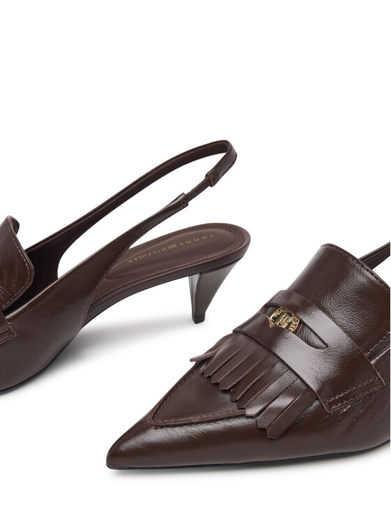 Tommy Hilfiger Tommy Hilfiger Czółenka Th Penny Bar Pointy Sling Back FW0FW09535 Brązowy