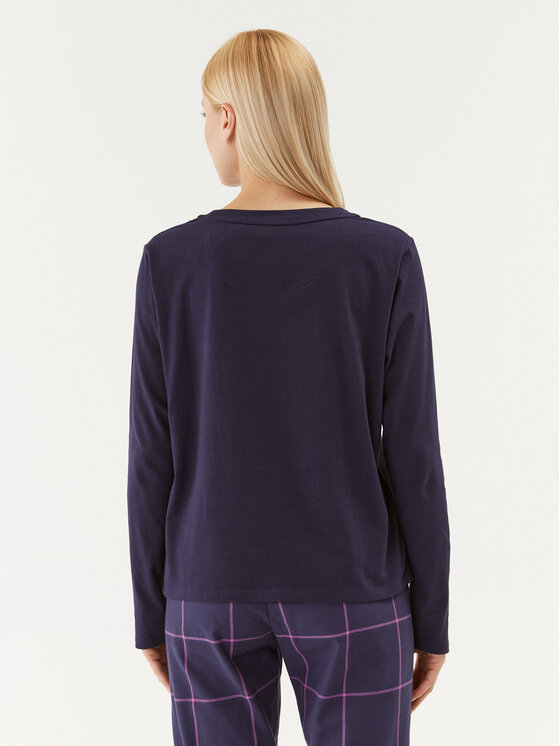 Triumph Triumph Pyžamový top Mix & Match LSL Top Chest Pocket 03 10216519 Tmavomodrá Regular Fit