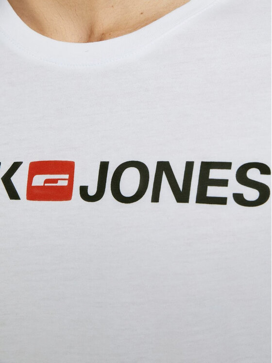 Jack&Jones Jack&Jones T-Shirt Corp Logo 12137126 Biały Slim Fit