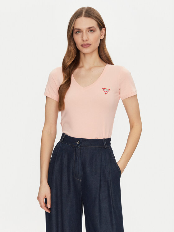Guess Guess T-Shirt W2YI45 J1314 Oranžová Slim Fit