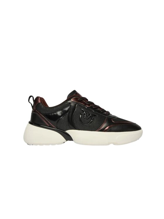 PINKO PINKO Sneakersy SS0211P181 ALBA 03 - SNEAKER CALF LEATHER/MESH/PRINTED CALF Czarny