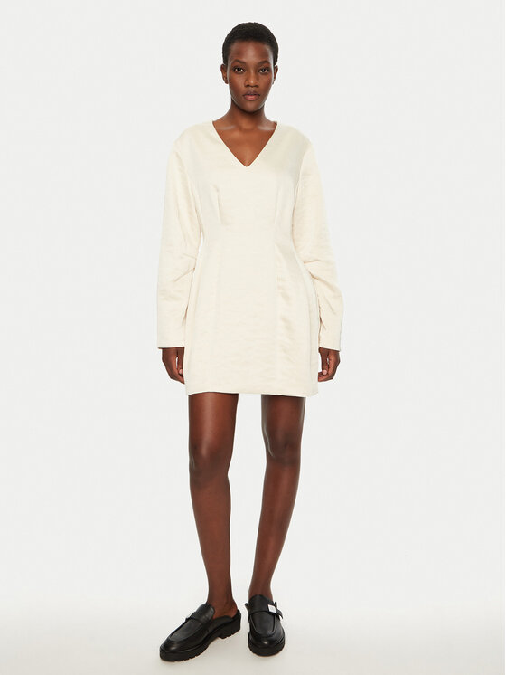 Herskind Herskind Koktel haljina Yasmin 5460185 Écru Slim Fit
