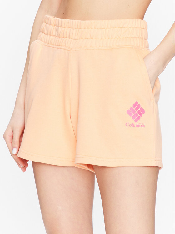 Columbia Športové kraťasy Logo III French Terry 2032881 Oranžová Regular Fit