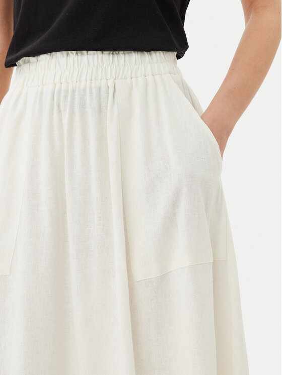 YAS YAS Maxi sukňa Flaxy 26036370 Biela Regular Fit
