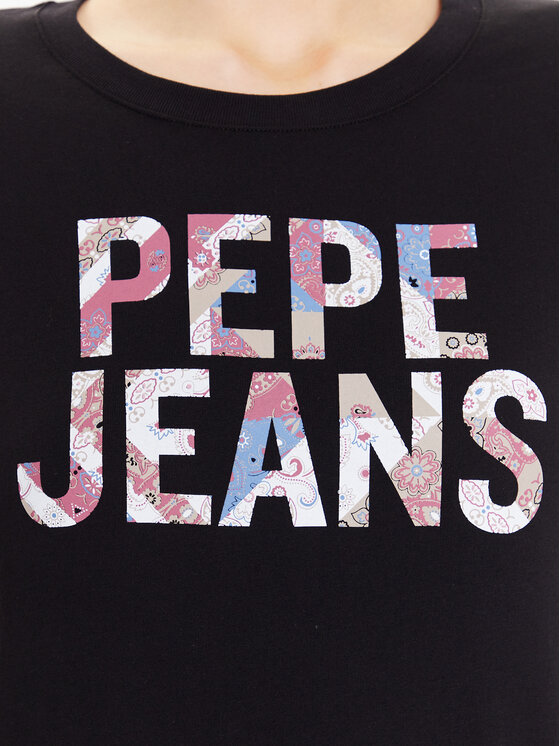 Pepe Jeans Pepe Jeans Marškinėliai Luna PL505394 Juoda Regular Fit
