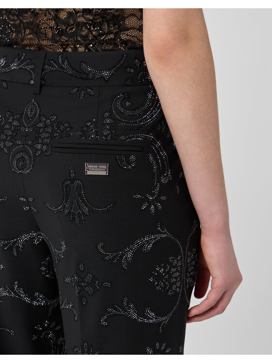 PHILIPP PLEIN PHILIPP PLEIN Spodnie materiałowe 31271 Czarny Flare Fit