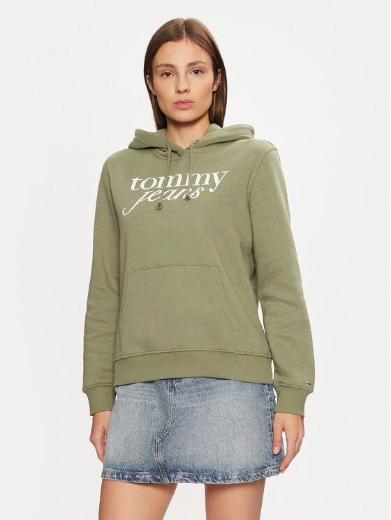Tommy Jeans Mikina DW0DW20170 Zelená Regular Fit