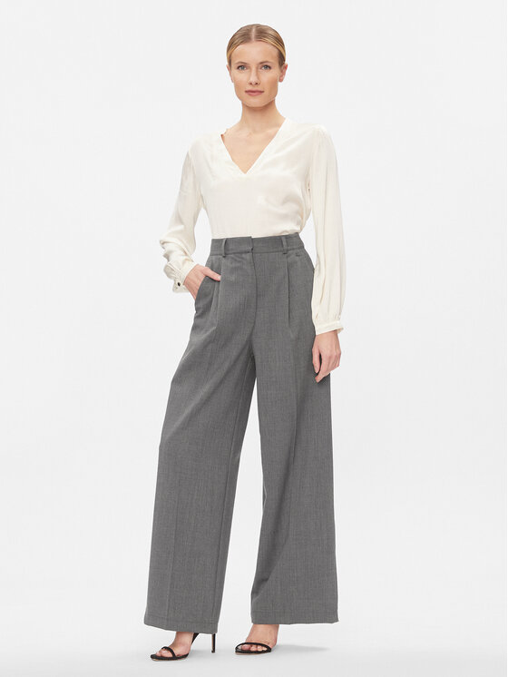 Dixie Dixie Spodnie materiałowe PCHSVCGA Szary Relaxed Fit