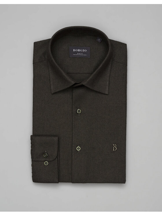 Borgio Borgio Koszula flumeri 00511 Zielony Slim Fit