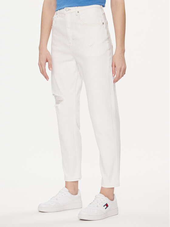 Tommy Jeans Jeans DW0DW17618 Bianco Mom Fit, taglia : 29_28