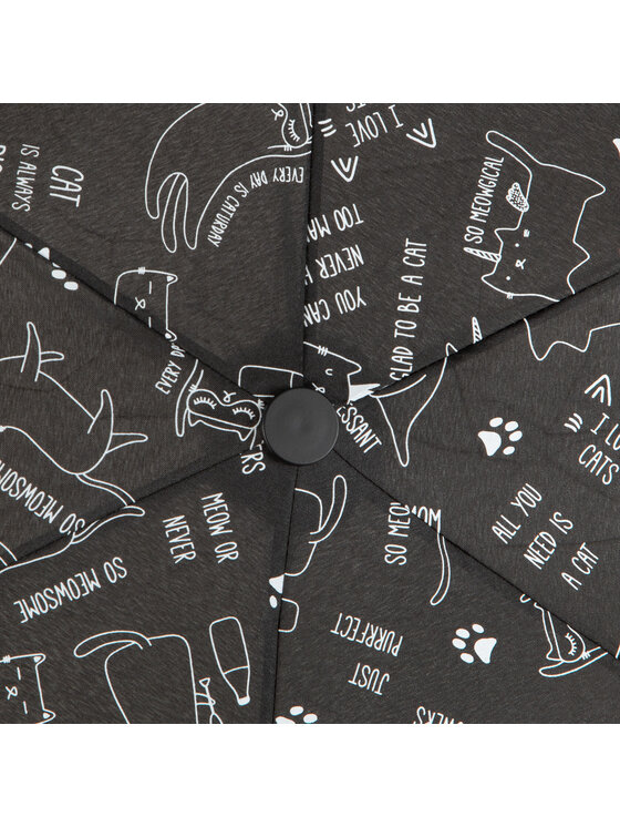 Happy Rain Happy Rain Dáždnik Ultra Mini Cats 43405 Čierna
