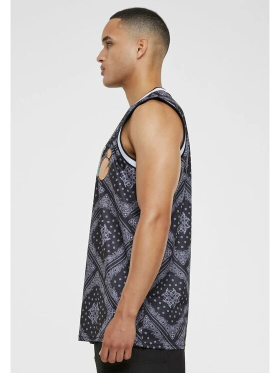 Karl Kani Karl Kani Tank top WOVEN SIGNATURE PAISLEY BASKETBALL TANK Czarny Regular Fit