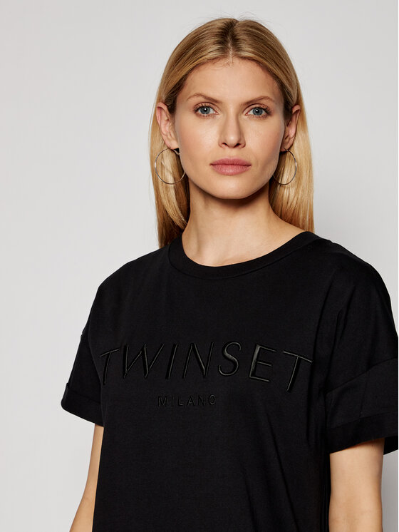 TWINSET TWINSET Ikdienas kleita 211TT2290 Melns Regular Fit