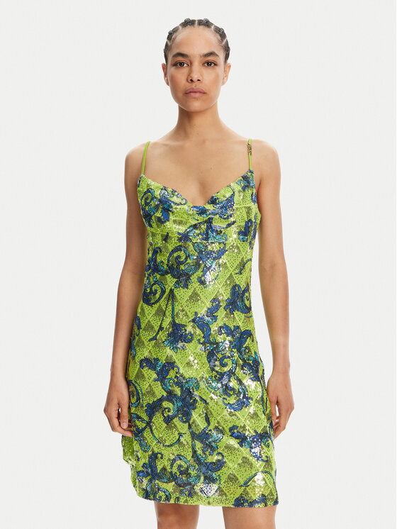Versace Jeans Couture Versace Jeans Couture Rochie cocktail 78HAO9B6 Verde Slim Fit