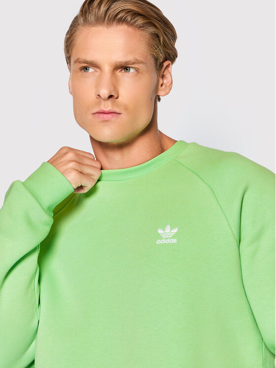 adidas Sweatshirt adicolor Trefoil HK0088 Fit Essentials Grün Regular