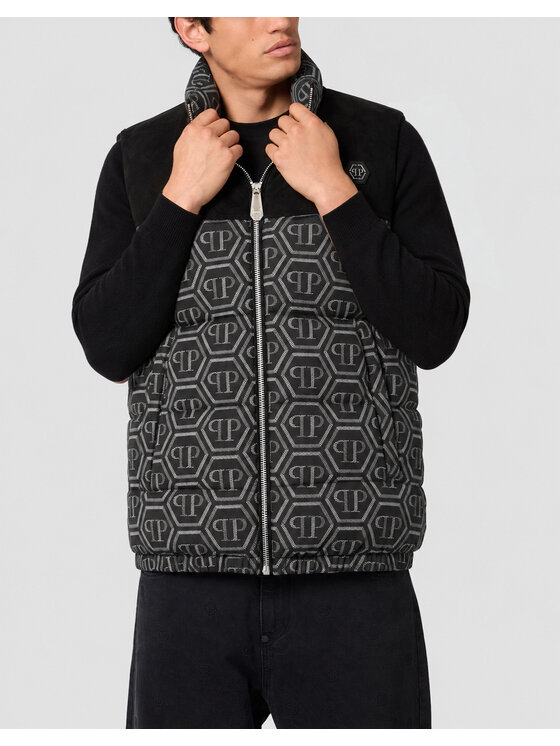 PHILIPP PLEIN PHILIPP PLEIN Kamizelka 31190 Czarny Regular Fit