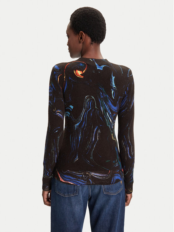 Desigual Desigual Sweter Butterfly Lacroix 25WWJF05 Czarny Regular Fit
