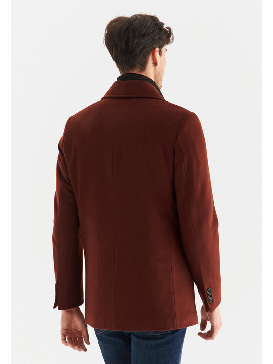 Pako Lorente Pako Lorente Płaszcz wełniany P22WF-7X-003 Pomarańczowy Classic Fit