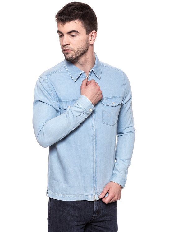 Wrangler Wrangler Koszula SHACKET Niebieski Regular Fit