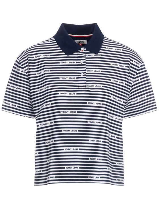 Tommy Jeans Tommy Jeans Polohemd Stripe DW0DW07643 Dunkelblau Oversize