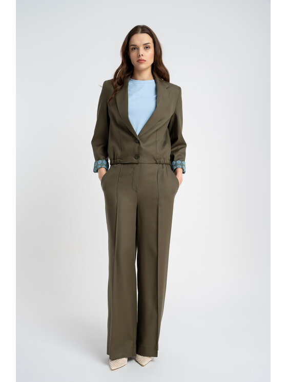 CLICK CLICK Spodnie materiałowe 30-344 Khaki Loose Fit