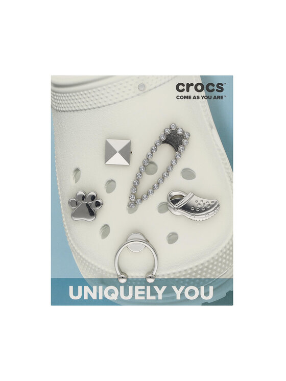 Accesorii pentru pantofi Crocs 10009508 Elevated Silver Sport 5-PACK Argintiu