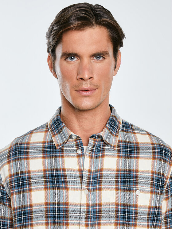 BIG STAR BIG STAR Koszula FLANENO Niebieski Basic Fit