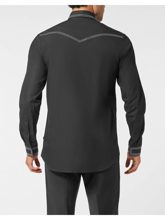 PHILIPP PLEIN PHILIPP PLEIN Koszula 26119 Czarny Fitted Fit