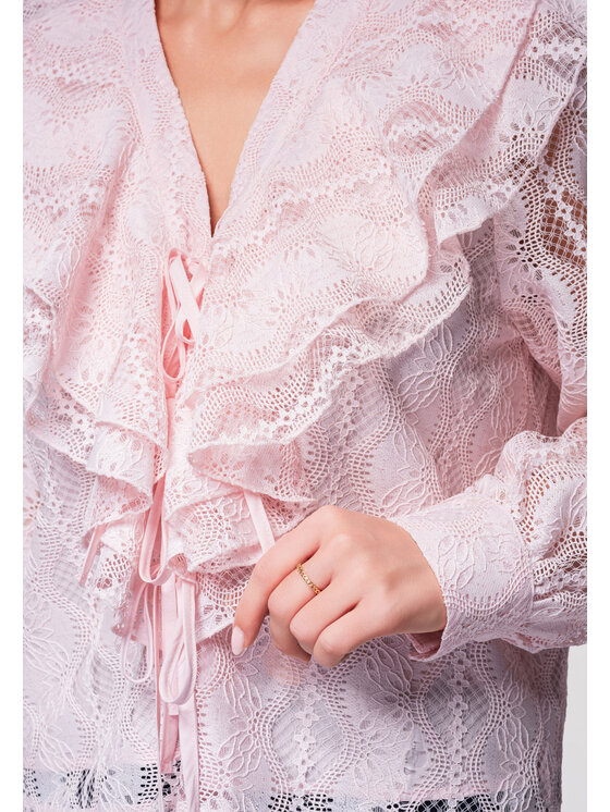 Ombre Ombre Bluzka OW-TS-E0027 Różowy Loose Fit