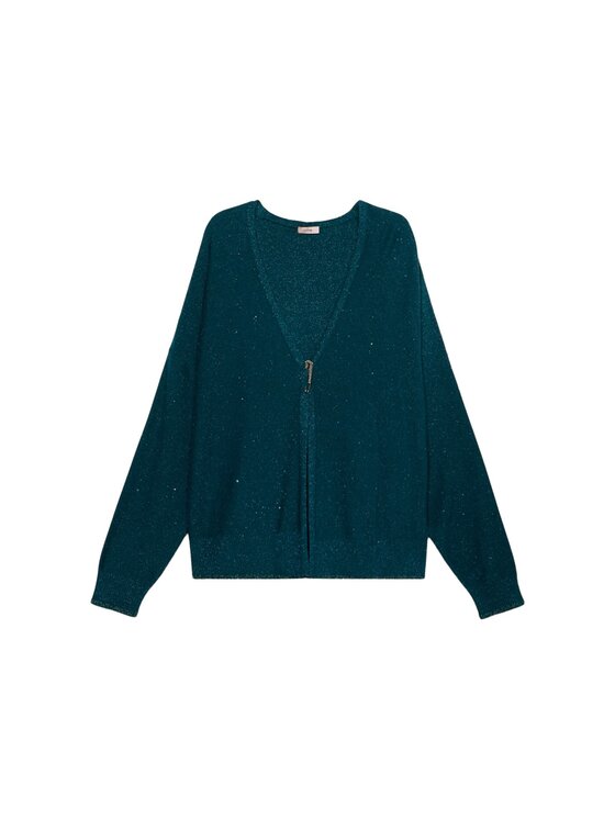 Oltre Oltre Cardigan M507E001884N025 Turchese Regular Fit