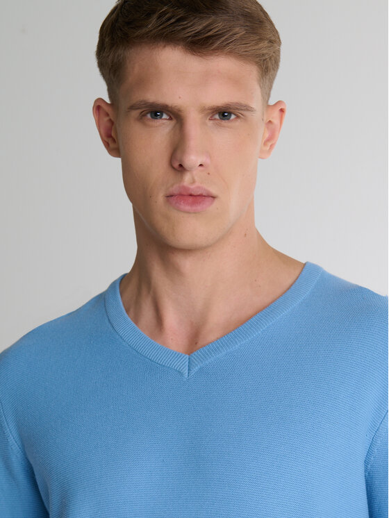 BIG STAR BIG STAR Sweter VASONITEX Niebieski Basic Fit