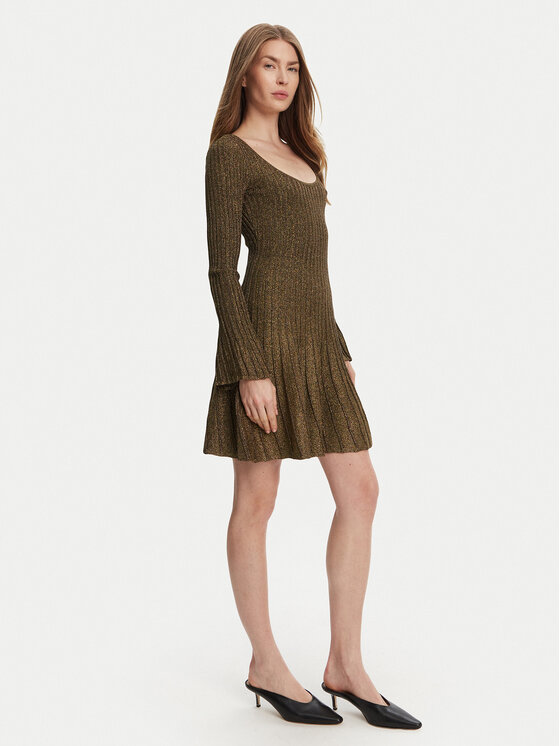 STAUD STAUD Sukienka dzianinowa Raquel R25R2116LX Zielony Slim Fit